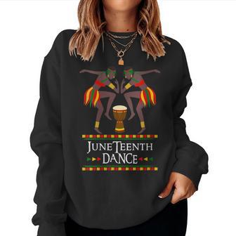 Junenth Dance American African Dancer With Djembe Drum Women Sweatshirt - Monsterry UK