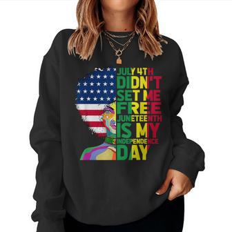 Junenth Dashiki American Flag Black Independence Women Sweatshirt - Monsterry