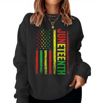 Junenth Flag Celebrate Black Freedom 1865 Women Women Sweatshirt - Monsterry AU