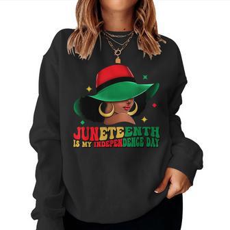 Junenth Is My Independence Day Black Hat Of Freedom Women Sweatshirt - Thegiftio UK