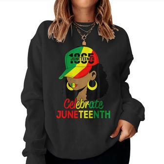 Junenth Messy Bun Junenth Celebrate 1865 Women Women Sweatshirt - Monsterry CA
