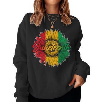 Junenth Sunflower African American Junenth Women Sweatshirt - Monsterry