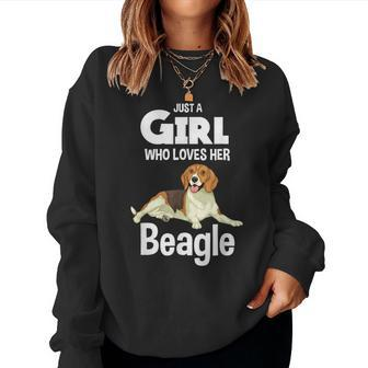 Just A Girl Who Loves Her Beagle Dog Clothes Beagle Women Sweatshirt - Thegiftio UK