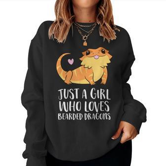 Just A Girl Who Loves Bearded Dragons Lizard Reptile Women Sweatshirt - Thegiftio UK