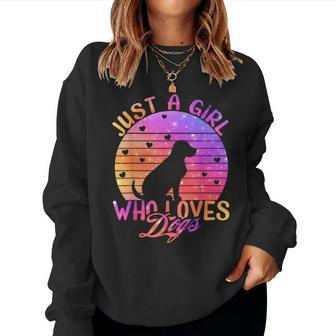 Just A Girl Who Loves Dogs Women Sweatshirt | Mazezy