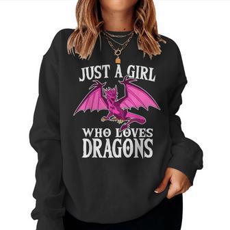 Just A Girl Who Loves Dragons I Cute Dragon Women Sweatshirt - Thegiftio UK