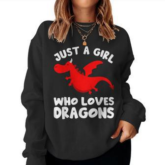 Just A Girl Who Loves Dragons Welsh Dragon From Wales Women Sweatshirt - Thegiftio UK