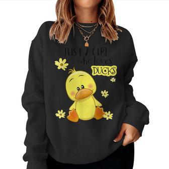 Just A Girl Who Loves Ducks Women Sweatshirt - Seseable