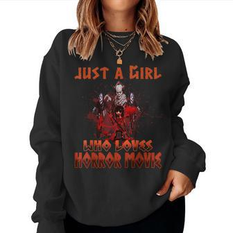 Just A Girl Who Loves Horror Movie Man Customs Women Sweatshirt - Monsterry DE