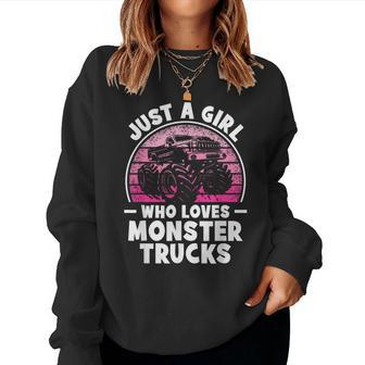 Just A Girl Who Loves Monster Trucks Monster Truck Women Sweatshirt - Monsterry UK