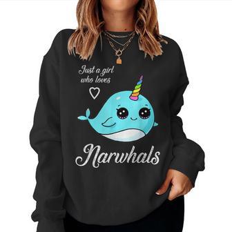 Just A Girl Who Loves Narwhals Women Sweatshirt - Thegiftio UK