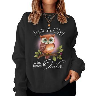 Just A Girl Who Loves Owls Women Sweatshirt - Monsterry