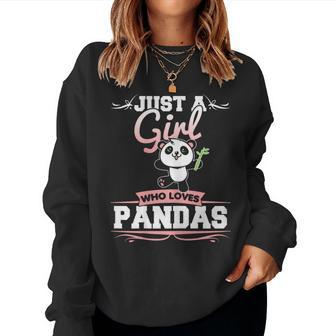 Just A Girl Who Loves Pandas Panda Bear Women Sweatshirt - Monsterry