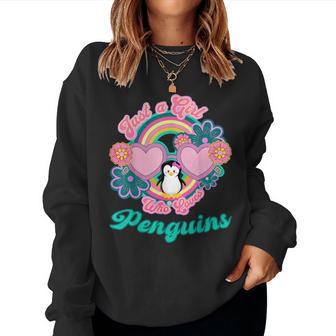 Just A Girl Who Loves Penguins Penguins Lovers Women Sweatshirt - Thegiftio UK