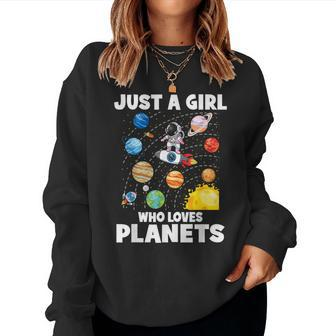 Just A Girl Who Loves Planets Solar System Space Astronaut Women Sweatshirt - Thegiftio UK