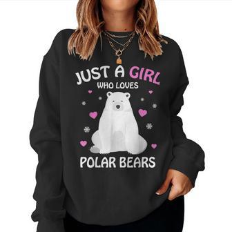 Just A Girl Who Loves Polar Bears Girls Polar Bear Women Sweatshirt - Thegiftio UK