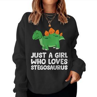 Just A Girl Who Loves Stegosaurus Dinosaurs Women Sweatshirt - Thegiftio UK