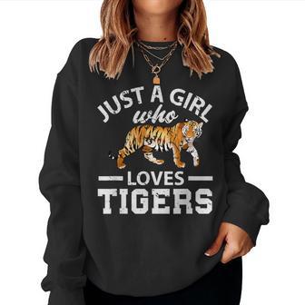 Just A Girl Who Loves Tiger Women Sweatshirt - Monsterry