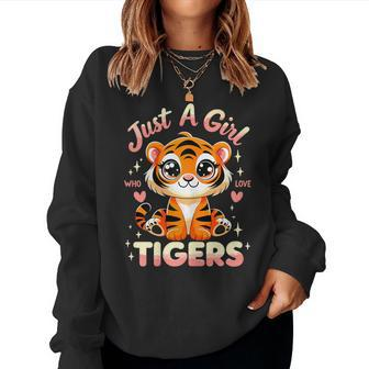 Just A Girl Who Loves Tigers Women Sweatshirt - Seseable