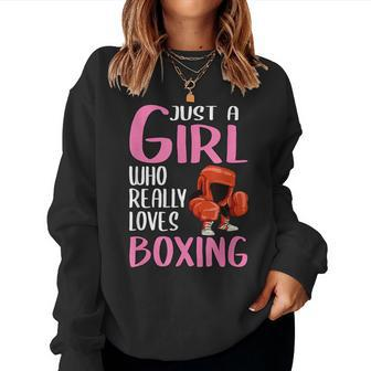 Just A Girl Who Really Loves Boxing Women Sweatshirt - Thegiftio UK