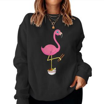 Kawaii Flamingo Anime Ramen Noodles Women Sweatshirt - Thegiftio UK