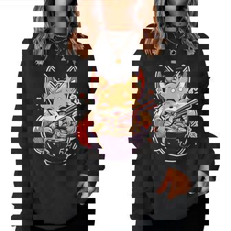 Kawaii Renard Mangeant Des Ramen Anime Japonais Filles Manche Longue Women Sweatshirt - Cadeauxyz