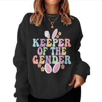 Keeper Of The Gender Boy Or Girl Easter Bunny Gender Reveal Women Sweatshirt | Mazezy