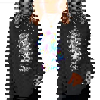 Keira Nombre Personalizado Personalizado Rainbow Unicorn Dabbing Sudadera Mujer - Regaloses