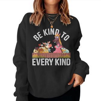 Be Kind To Every Kind Cute Vegetarian Vegans Women Sweatshirt - Monsterry DE