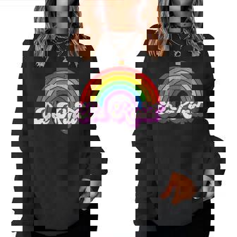 Be Kind Gay Pride Lgbt Ally Rainbow Retro Vintage Women Women Sweatshirt | Seseable CA
