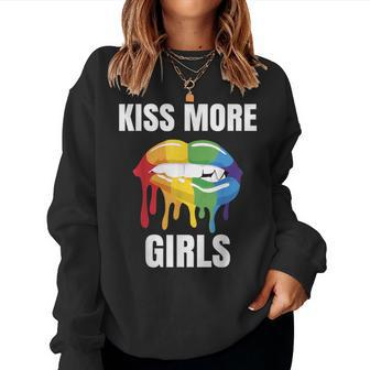 Kiss More Girls As Lgbtq Pride Lesbians Women Sweatshirt - Monsterry