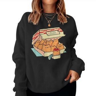 Kitten Nuggets Fast Food Cat And Chicken Nugget Lover Quote Women Sweatshirt - Monsterry CA