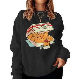 Kitten Nuggets Fast Food Cat Mom Women Sweatshirt - Seseable