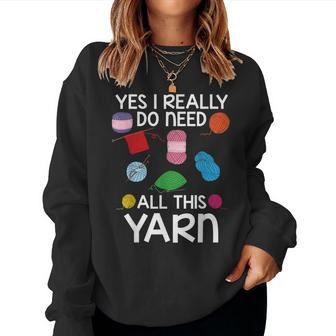 Knit All This Yarn Knitting Mom Women Sweatshirt - Thegiftio UK
