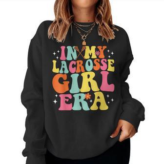 In My Lacrosse Girl Era Retro Game Day Groovy Women Sweatshirt - Seseable