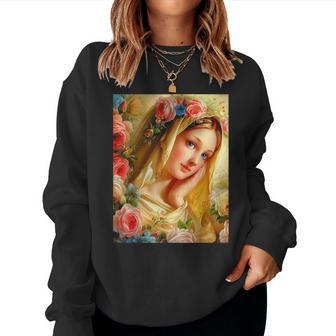Our Lady Virgin Mary Holy Mary Mother Mary Vintage Women Sweatshirt - Monsterry