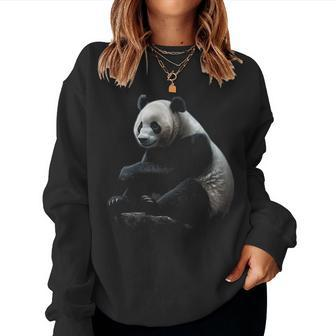 Large Panda Zoo Animal Panda Women Sweatshirt - Monsterry UK