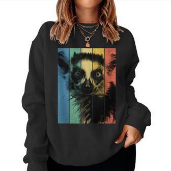 Lemur Porträtintage Stil Mama Papa Sweatshirt Frauen - Geschenkecke