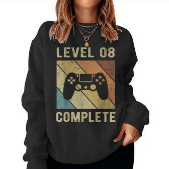 Level 8 Complete 8Th Wedding Anniversary For Husband Wife Women Sweatshirt - Thegiftio UK