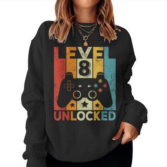Level 8 Unlocked Gaming Controller 8 Birthday Boy Girl Gamer Women Sweatshirt - Thegiftio UK
