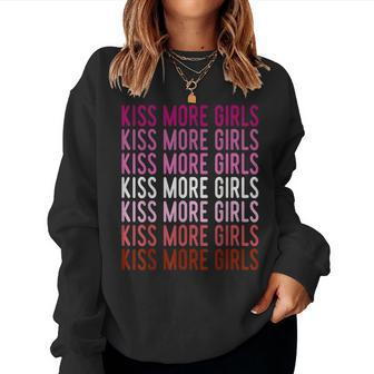 Lgbt Pride Kiss More Girls Gay Lesbian Feminist Rainbow Women Sweatshirt - Monsterry