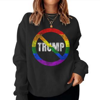 Lgbtq No Trump Anti Trump Rainbow Flag Gay Pride Women Sweatshirt - Monsterry AU