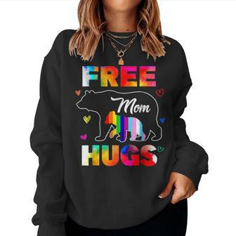 Lgbtq Pride Mama Bear Free Mom Hugs Lgbt Pride Month Women Sweatshirt - Monsterry AU