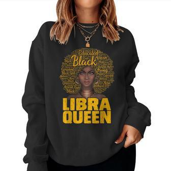Libra Queen Black Woman Afro Natural Hair African American Women Sweatshirt - Monsterry DE
