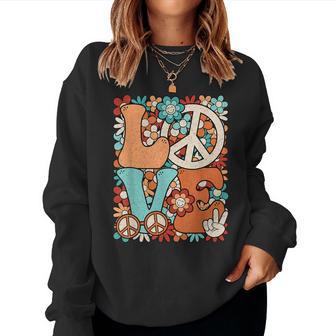 Love 60'S 70'S Party Outfit Groovy Hippie Peace Girls Women Sweatshirt - Thegiftio UK