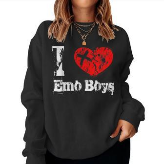 I Love Emo Boys I Love Emo Girls Emo Goth Matching Women Sweatshirt - Monsterry UK