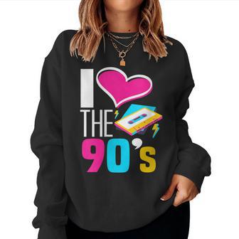 I Love Heart The 90'S 1990S 90S Party Costume 90'S Women Sweatshirt - Thegiftio UK