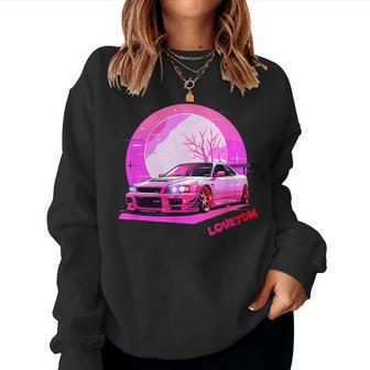 Love Jdm Girl Racer Pink Japanese Modified Race Car Women Sweatshirt - Monsterry DE