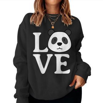 Love Pandas Panda Bear Lover Cool Panda Women Sweatshirt - Thegiftio UK
