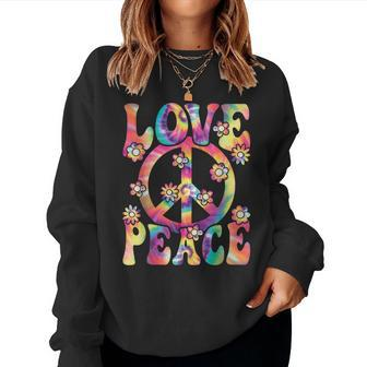 Love Peace Sign 60S 70S Outfit Hippie Costume Girls Women Sweatshirt - Thegiftio UK